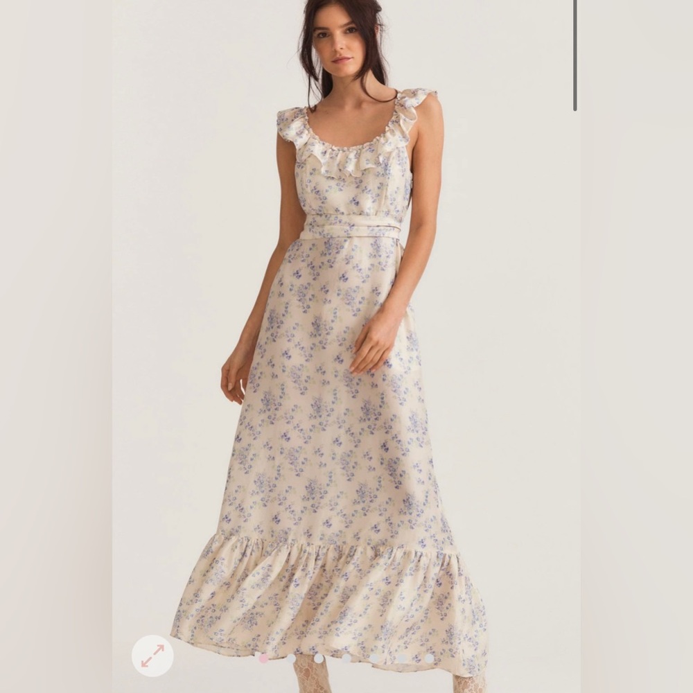 Love Shack Fancy Joanna Silk Maxi Dress | Floral Design | Size 2 | New w/ tags